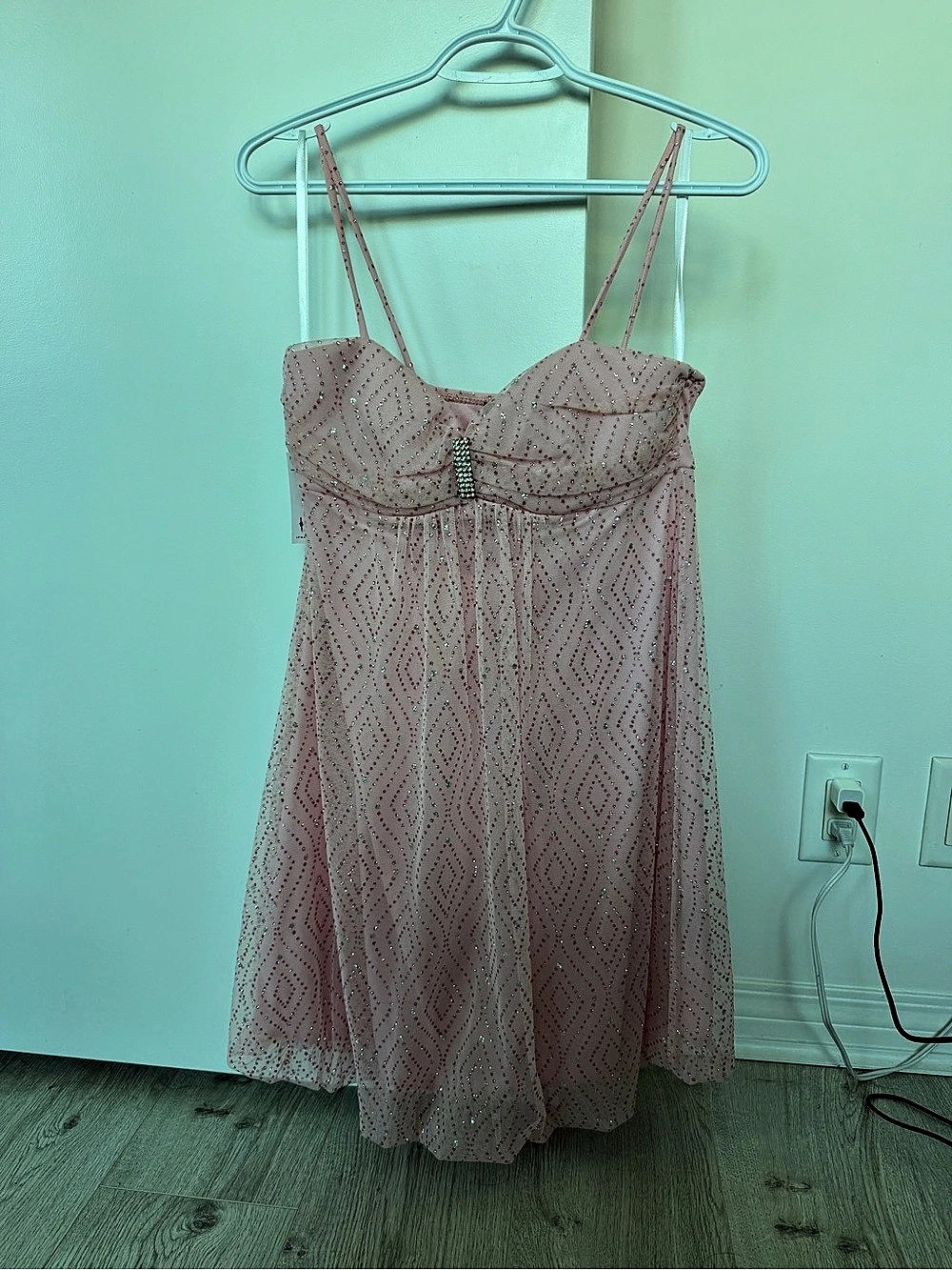 BCX Beaded Mini Dress in Pink Size Medium Like New… Vintage